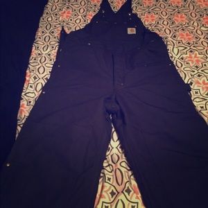 Navy blue insulated  carharrt bibs 34/32